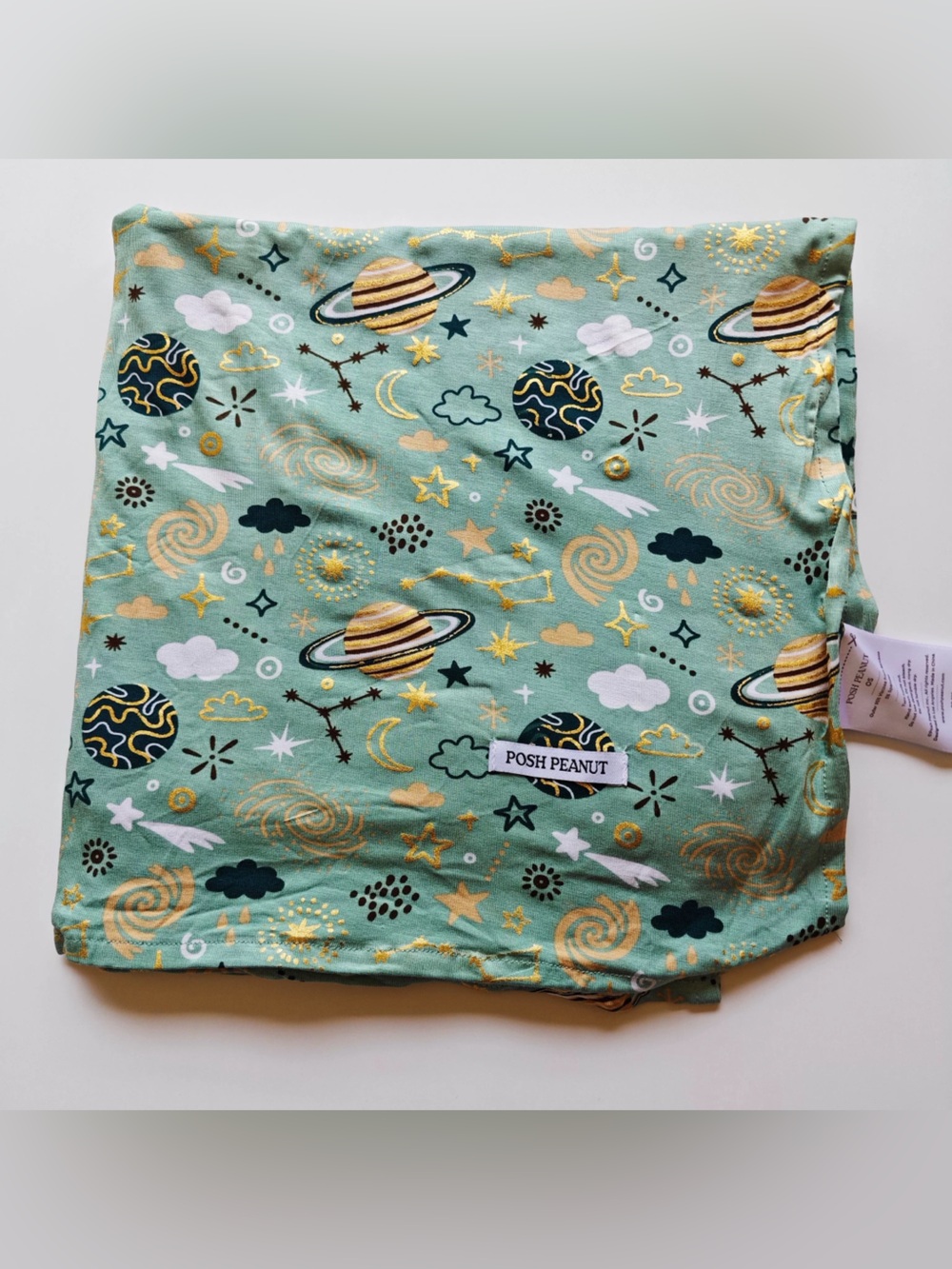 Posh Peanut Swaddle Blanket single layer NWOT